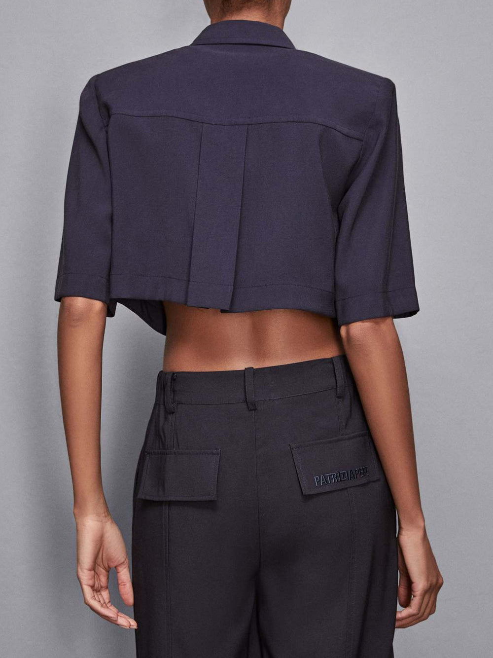 Camicia Casual Patrizia Pepe Crop da Donna - Blu