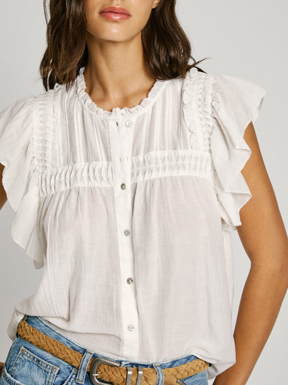 Camicia Casual Pepe Jeans Diallo da Donna - Bianco