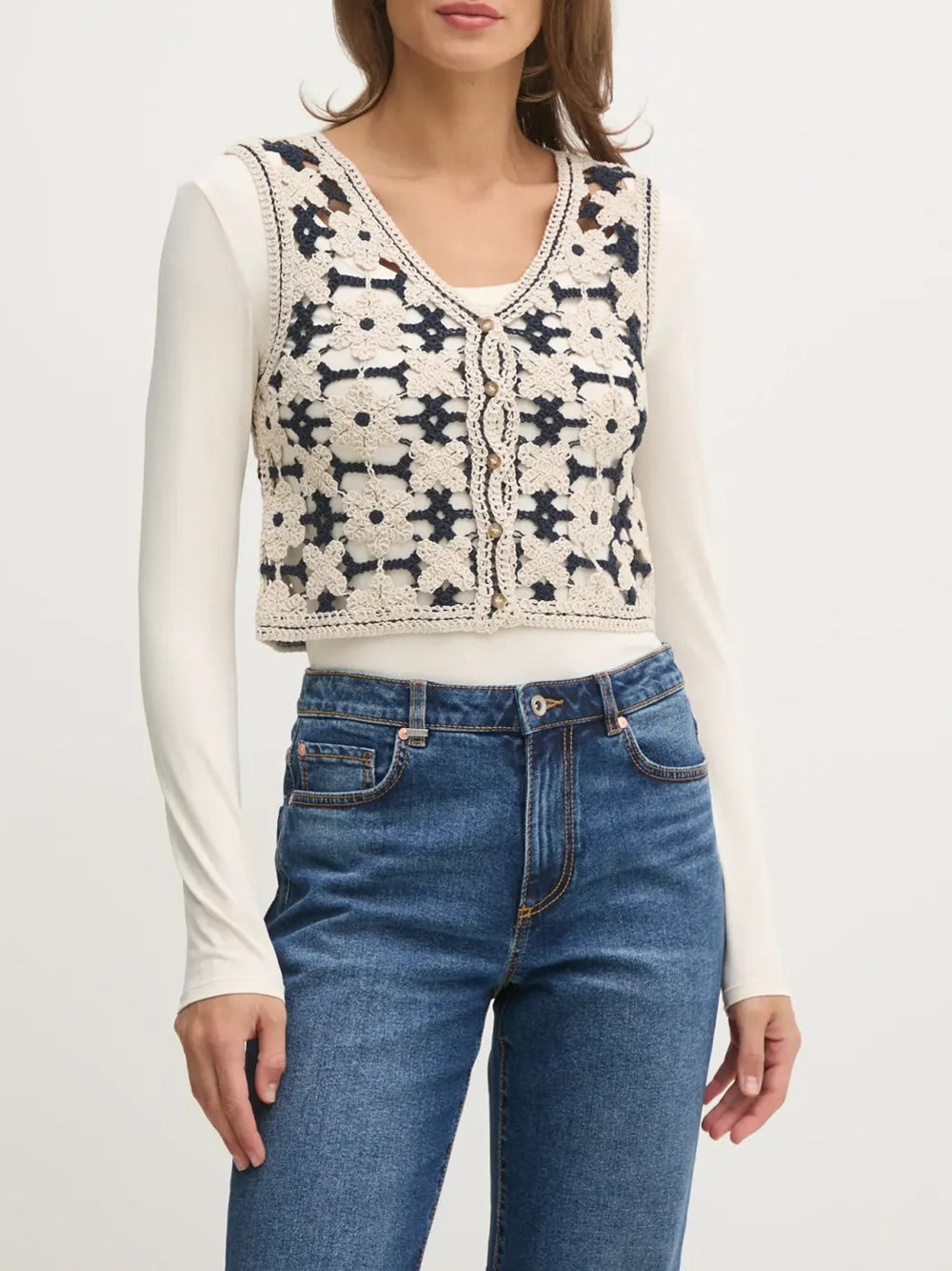 Gilet Pepe Jeans Olivia da Donna - Bianco