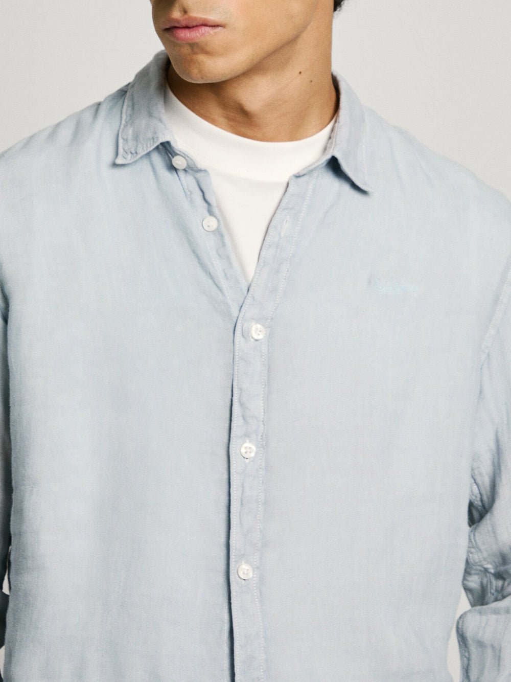 Camicia Casual Pepe Jeans Arnau da Uomo - Celeste