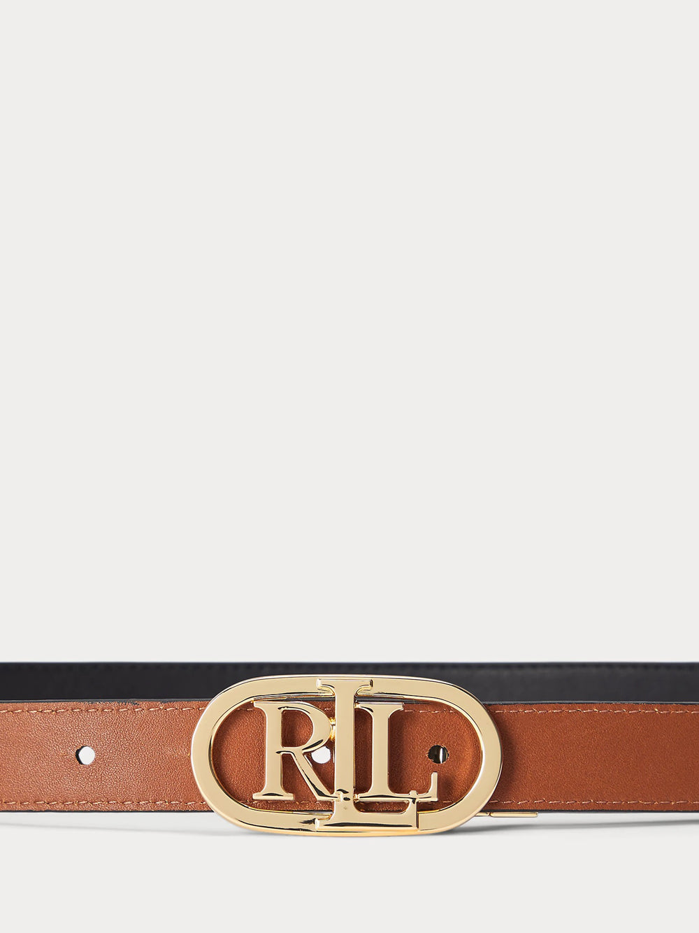 Cintura Ralph Lauren Oval Rev da Donna - Nero