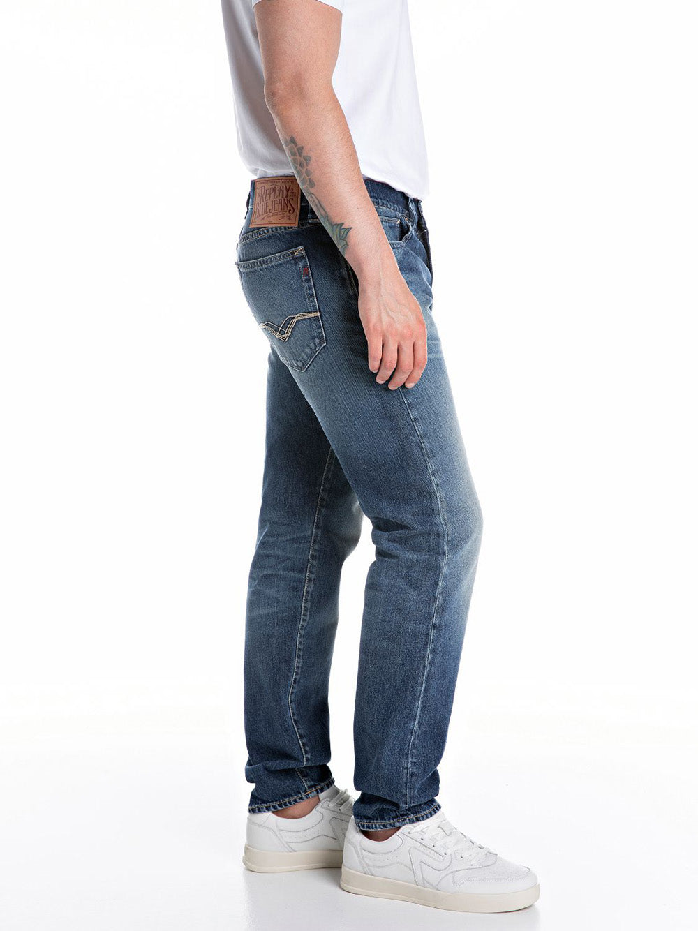 Jeans Regular Replay Deep Indigo Cotton da Uomo - Denim