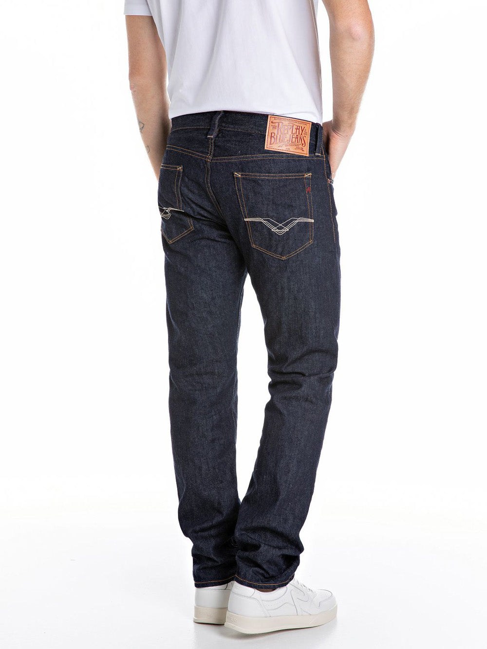 Jeans Regular Replay Deep Indigo da Uomo - Blu Denim