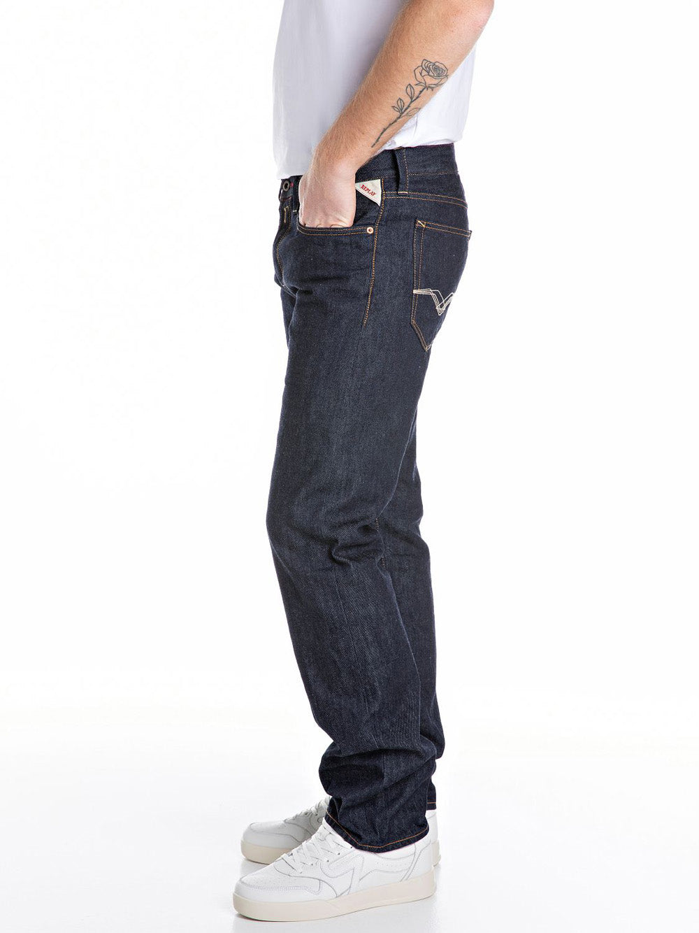 Jeans Regular Replay Deep Indigo da Uomo - Blu Denim