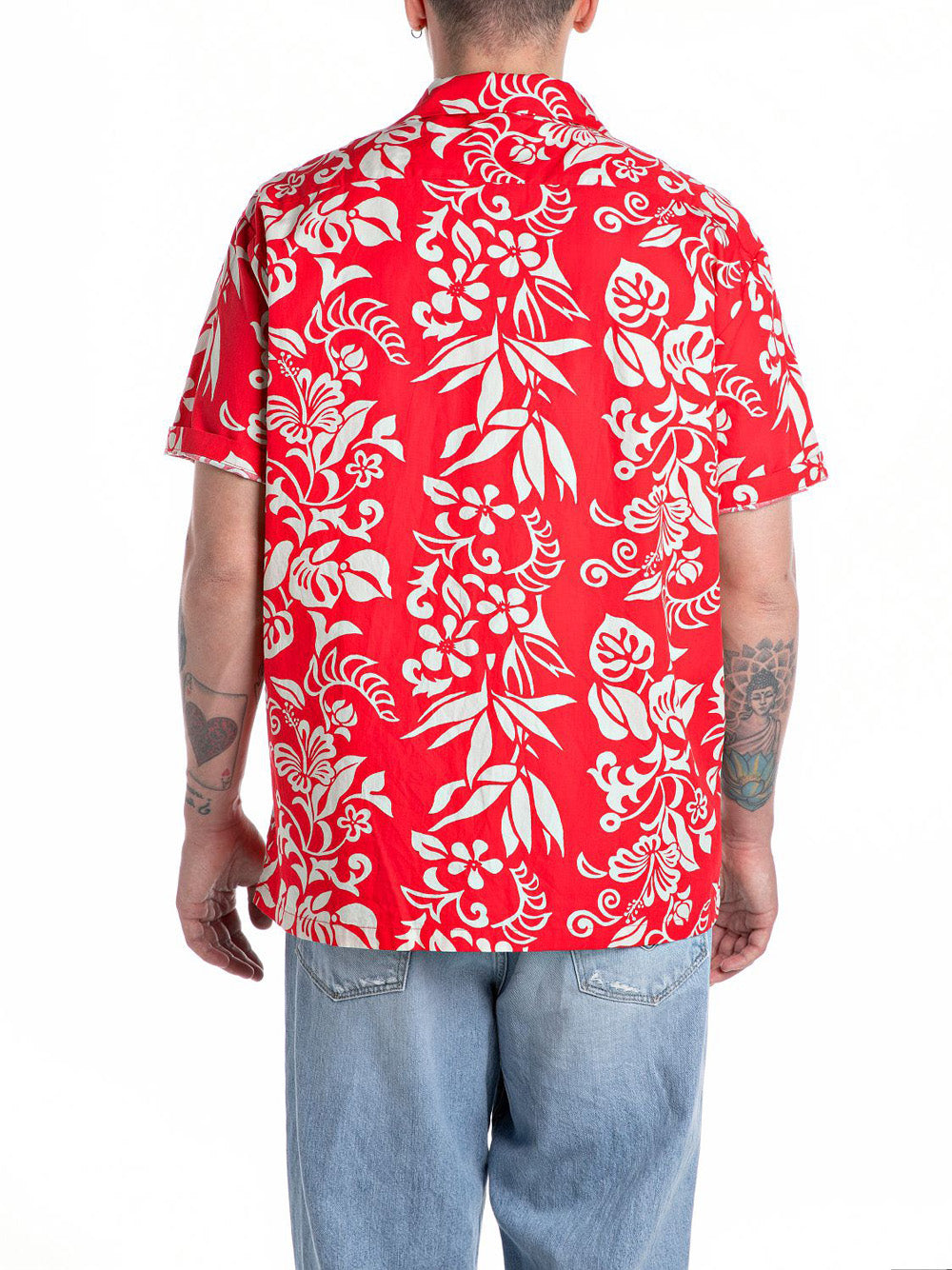 Camicia Fantasia Replay All Over Printed da Uomo - Rosso