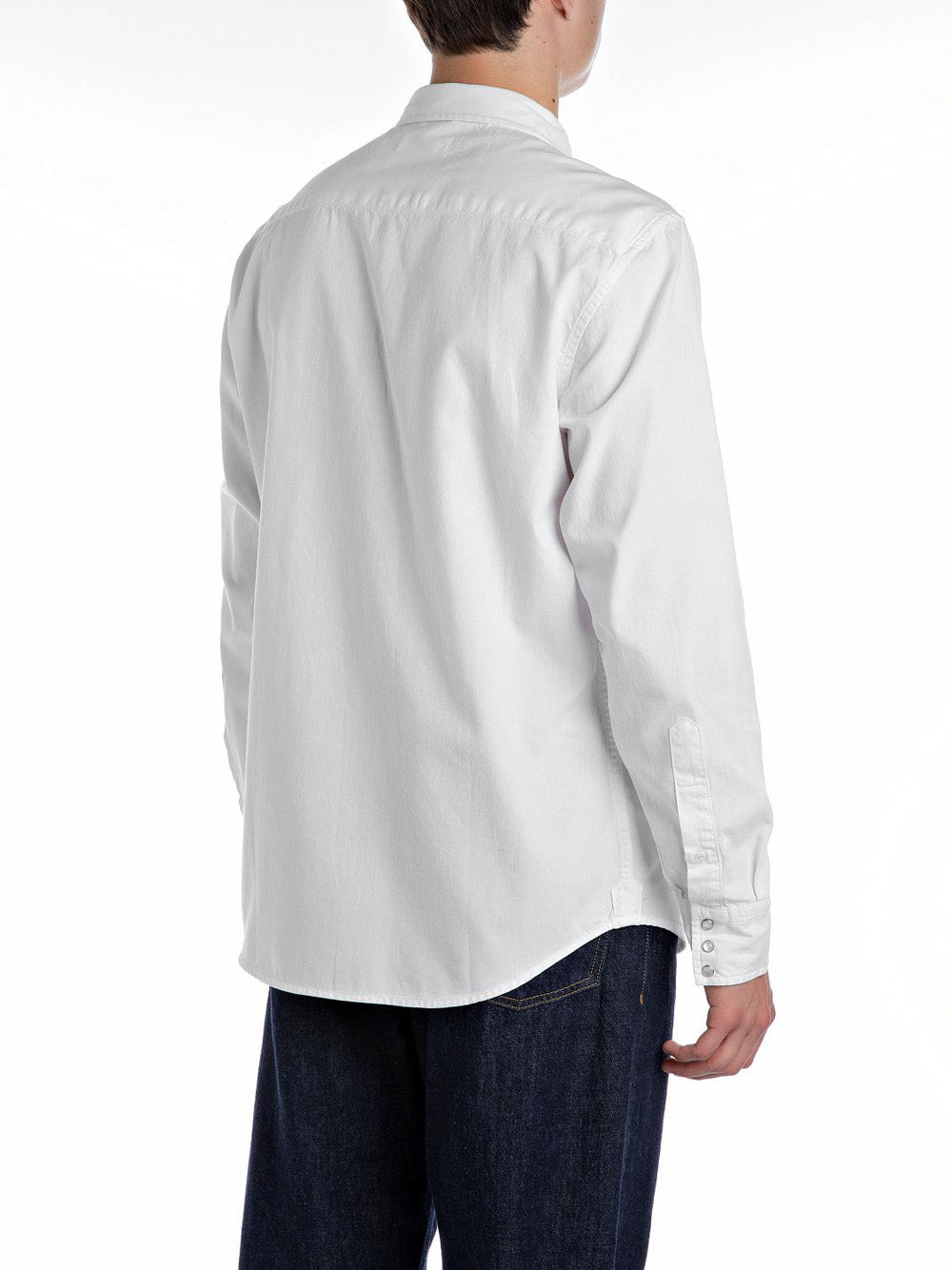 Camicia Casual Replay Cotton Twill da Uomo - Bianco