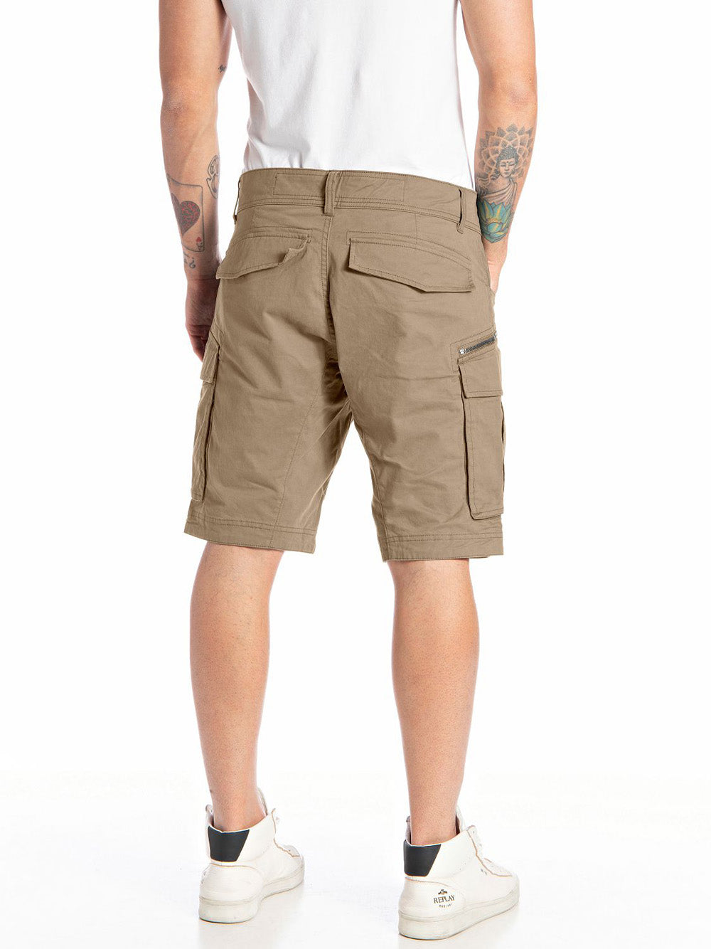 Bermuda Casual Replay Comfort Cotton Cargo da Uomo - Marrone