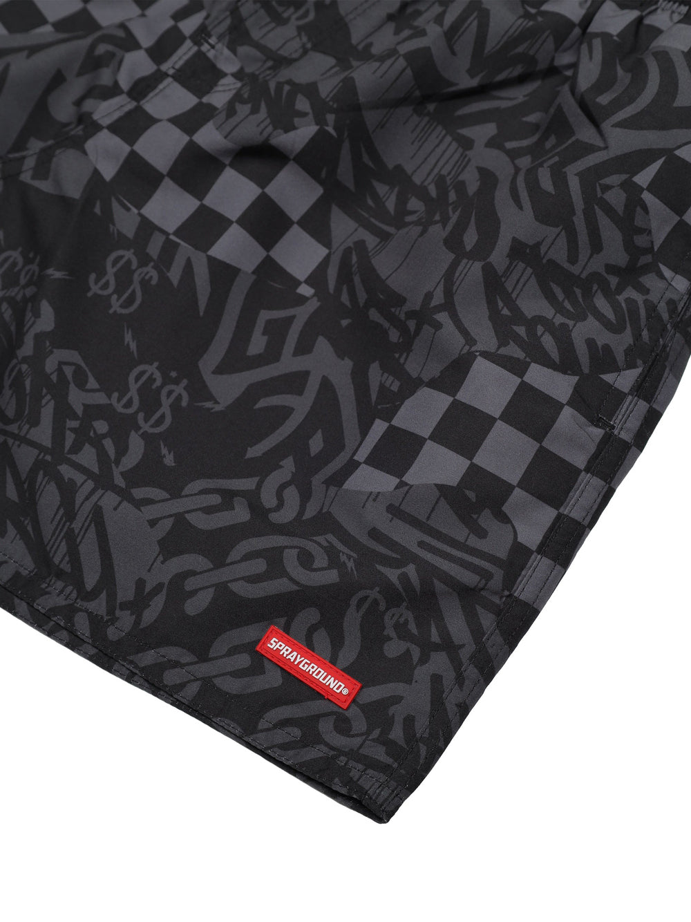 Shorts Mare Sprayground 3Am Check da Uomo - Nero