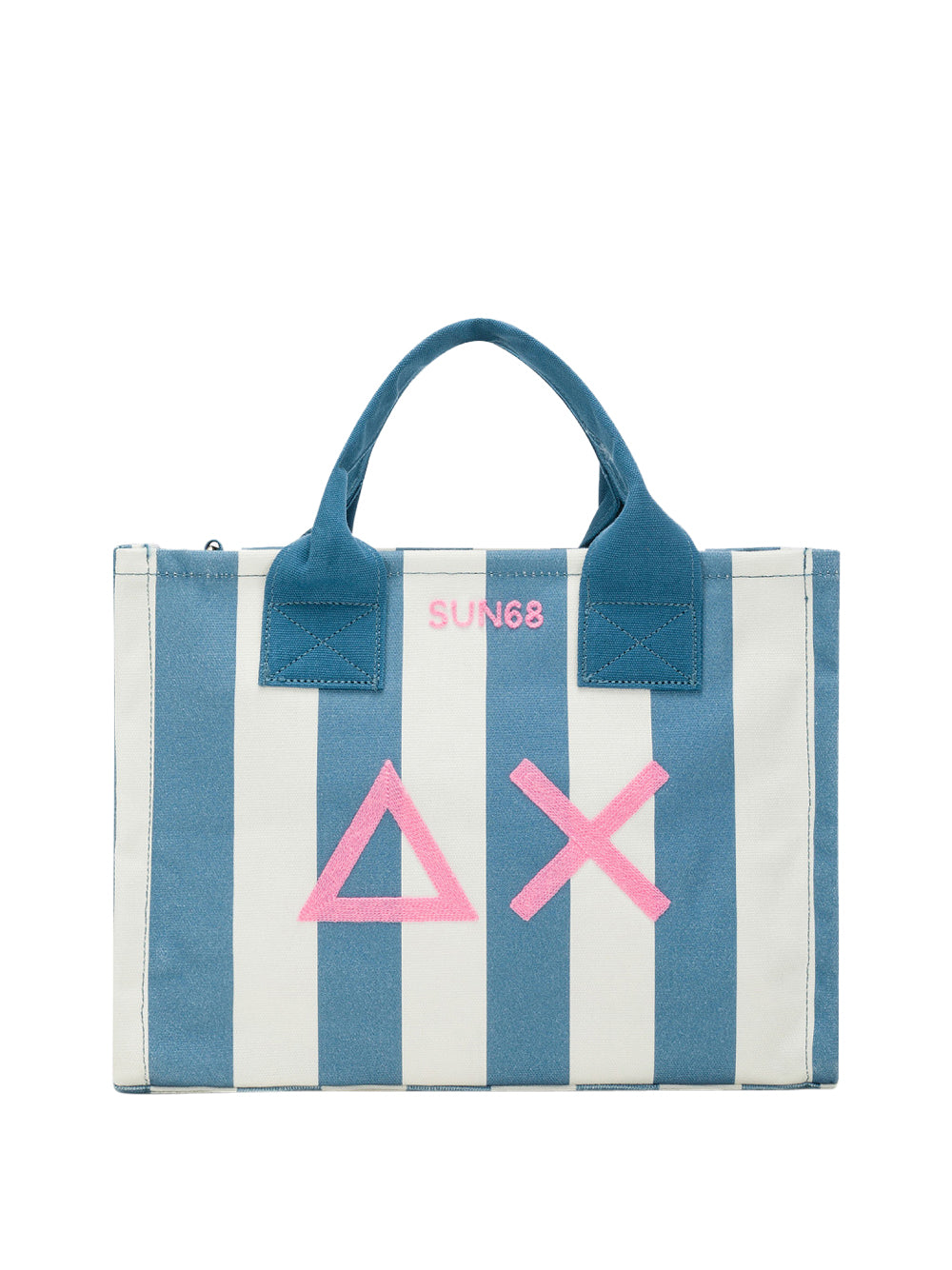 Borsa Shopper Sun68 Canvas Printed da Donna - Blu