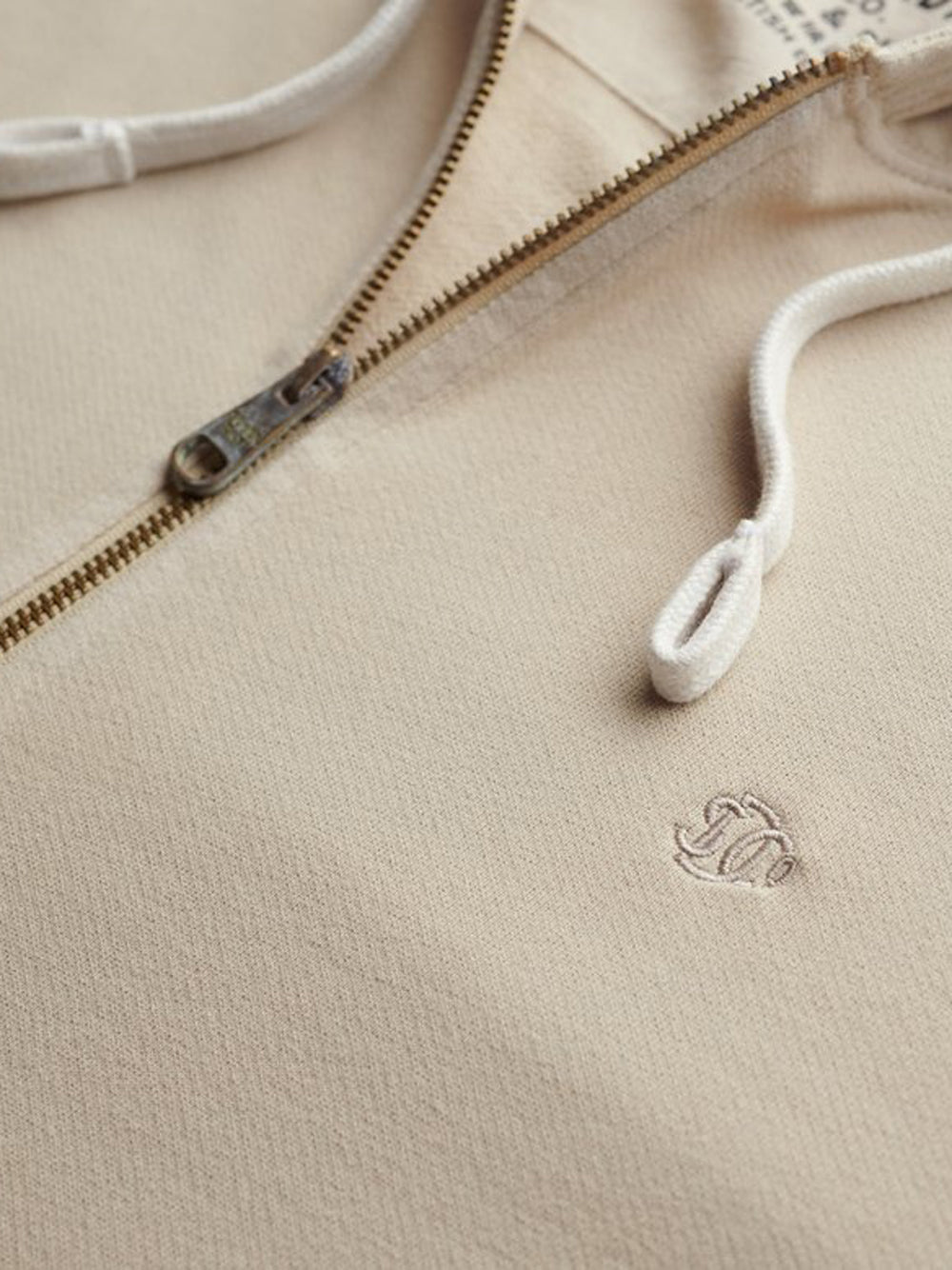 Felpa Zip Superdry da Uomo - Beige