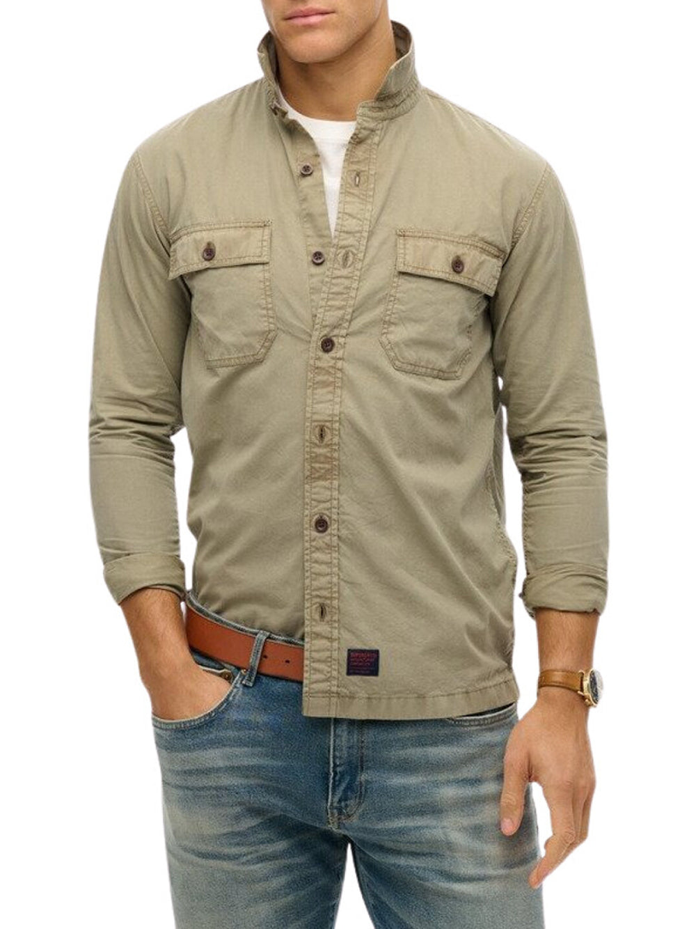 Camicia Casual Superdry da Uomo - Verde