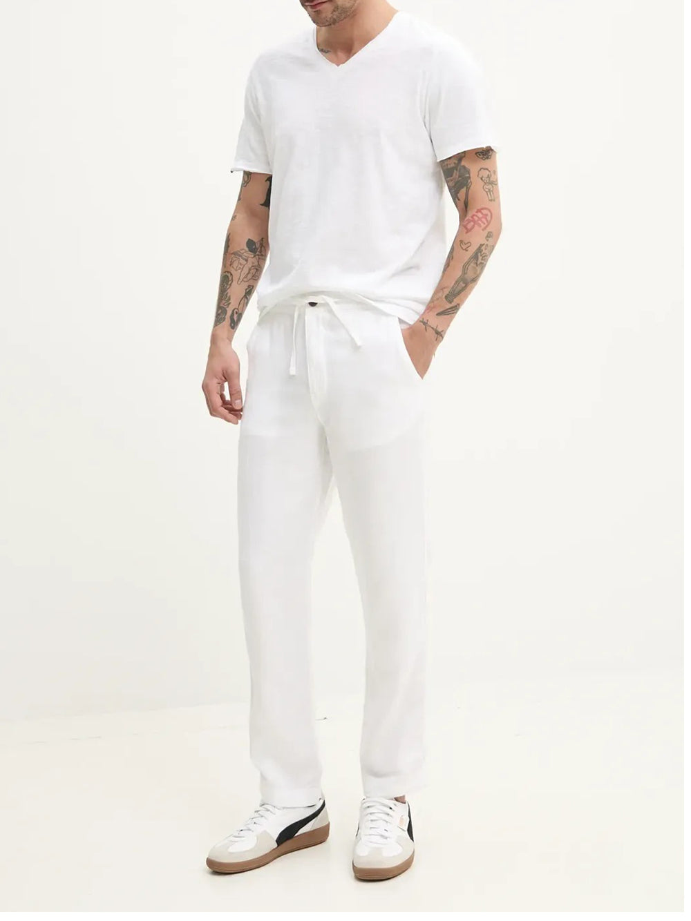 Pantalone Chino Superdry da Uomo - Bianco