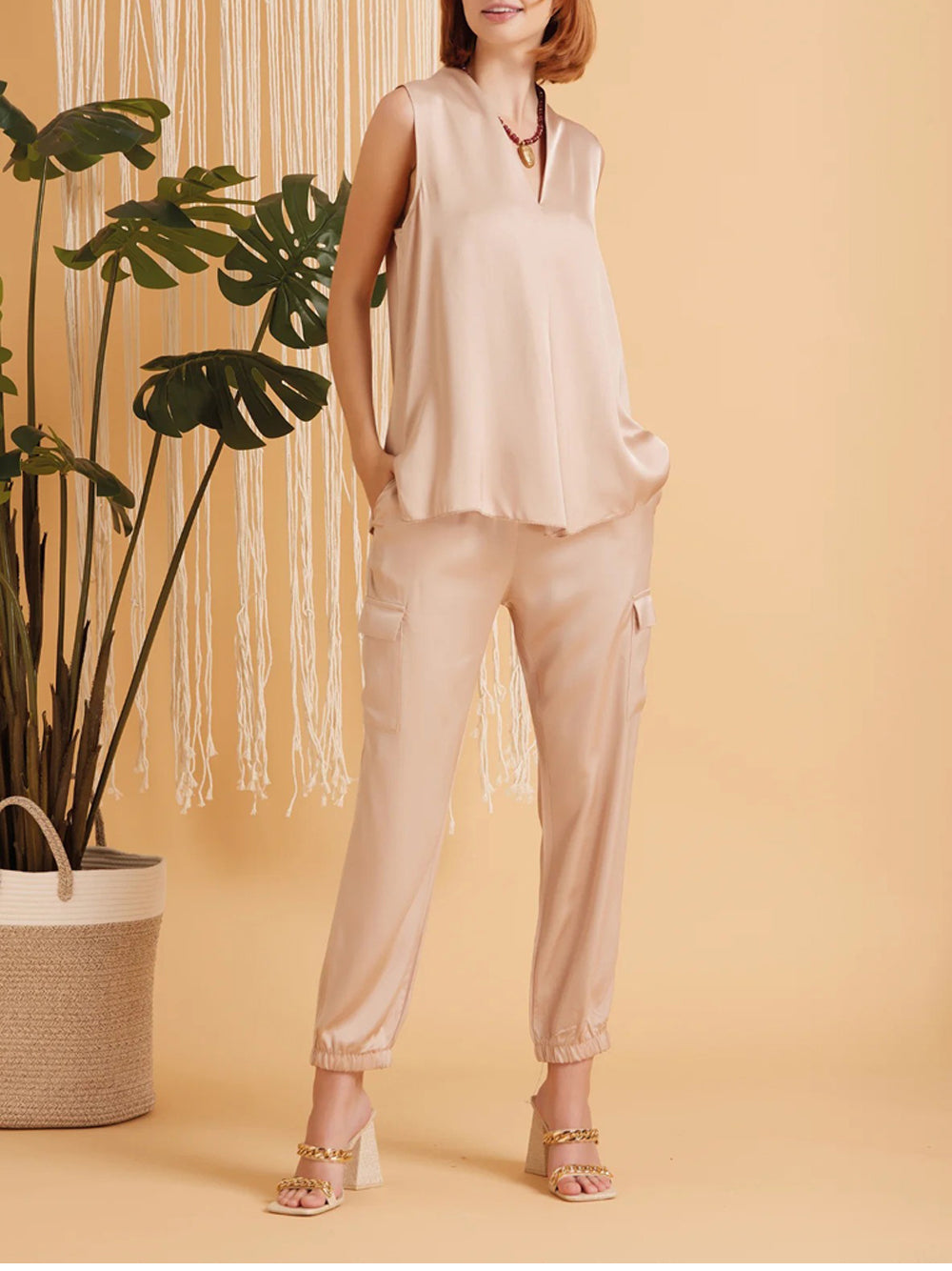 Blusa Take Two da Donna - Beige