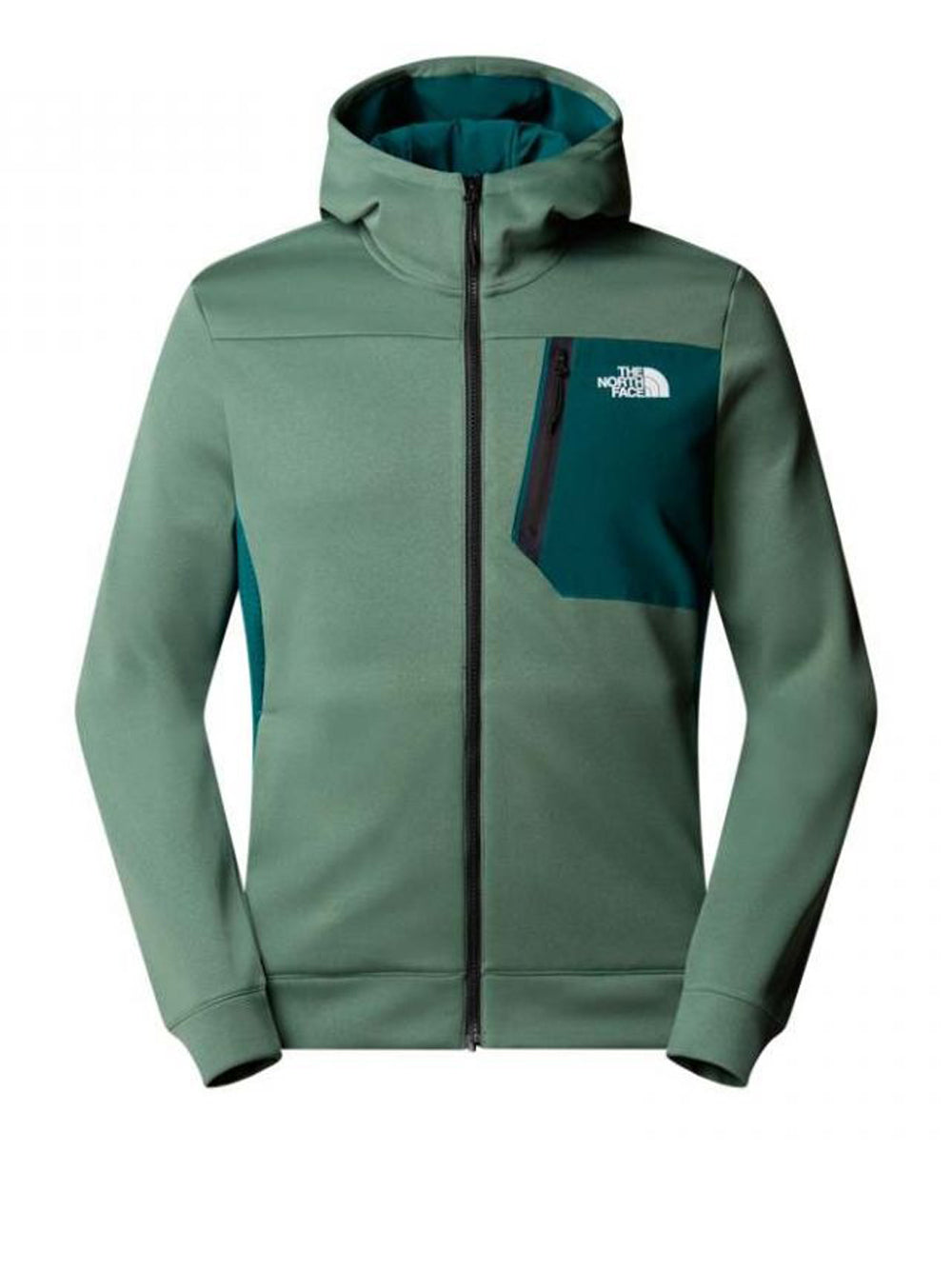 Felpa Zip The North Face Fleece da Uomo - Verde