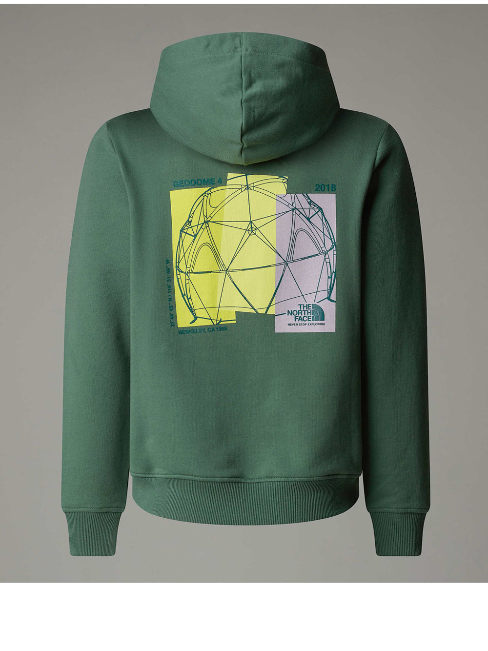 Felpa Cappuccio The North Face Graphic Relaxed Hoodie da Uomo - Verde