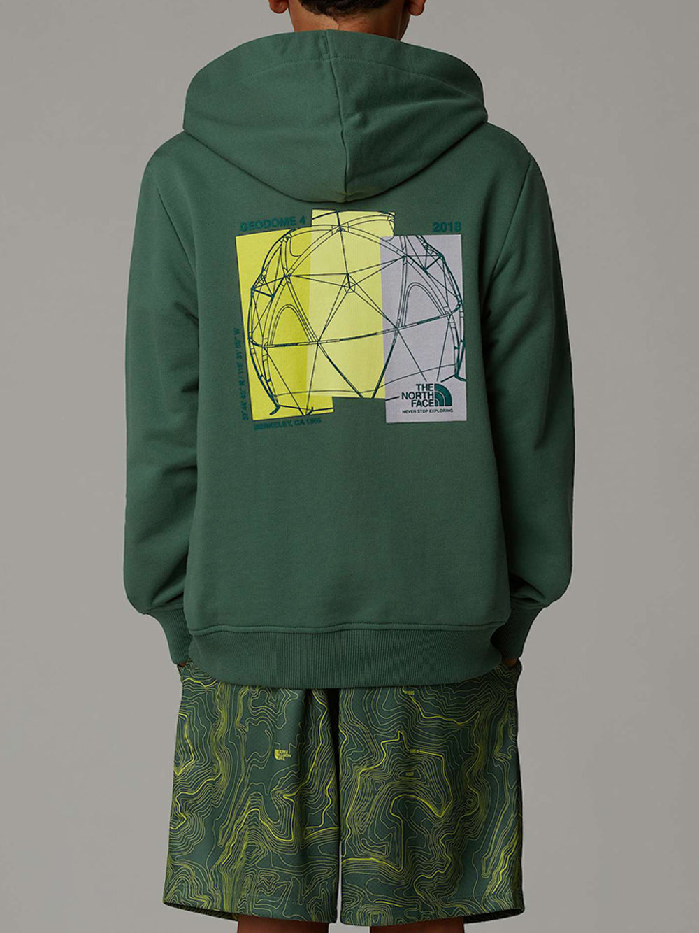 Felpa Cappuccio The North Face Graphic Relaxed Hoodie da Uomo - Verde