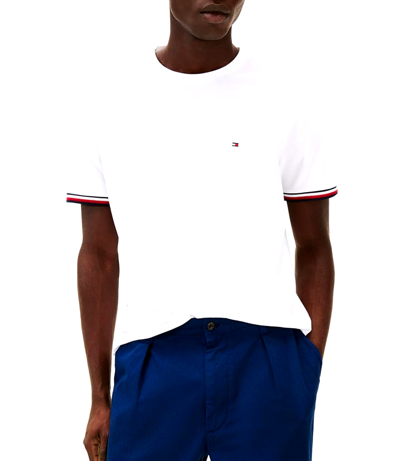 Tommy Hilfiger T-shirt Uomo Mod. MW0MW038630 YBR Bianco
