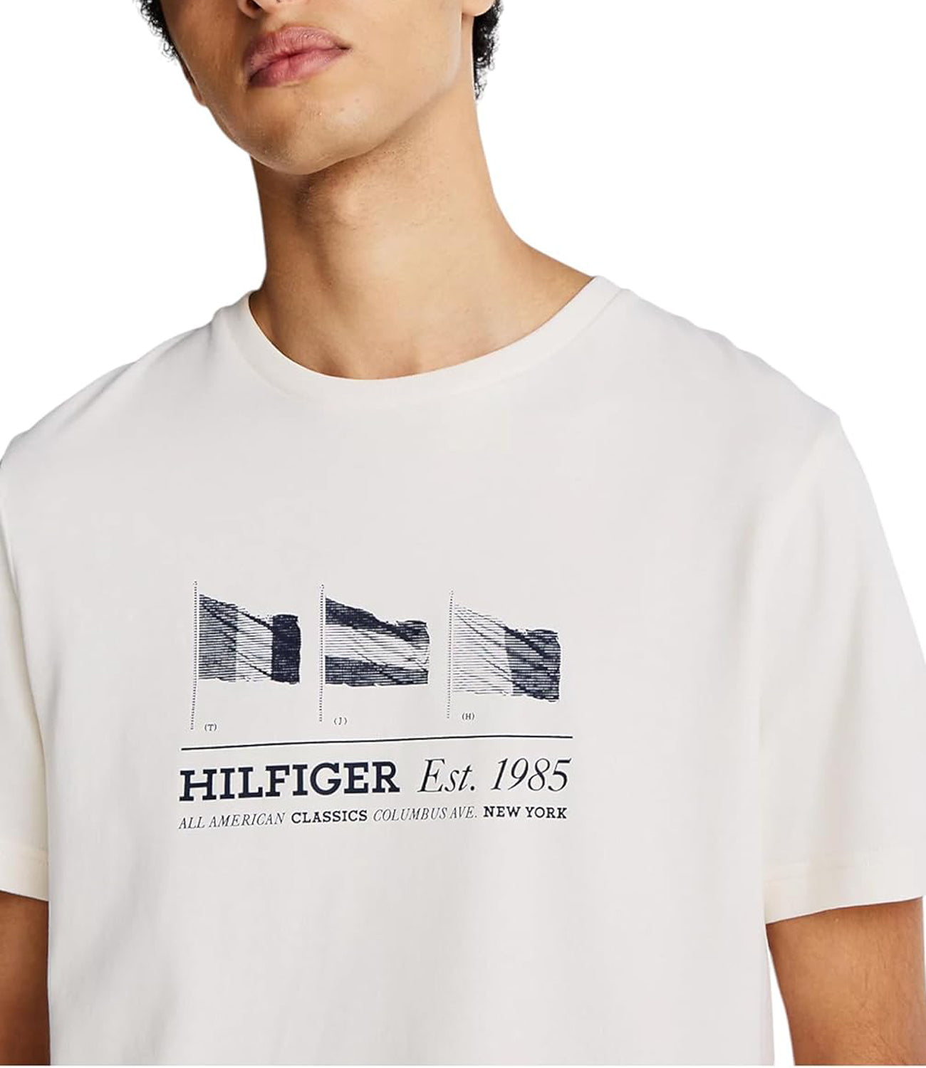 Tommy Hilfiger T-shirt Uomo Mod. MW0MW37439 ZOO WHITE Bianco