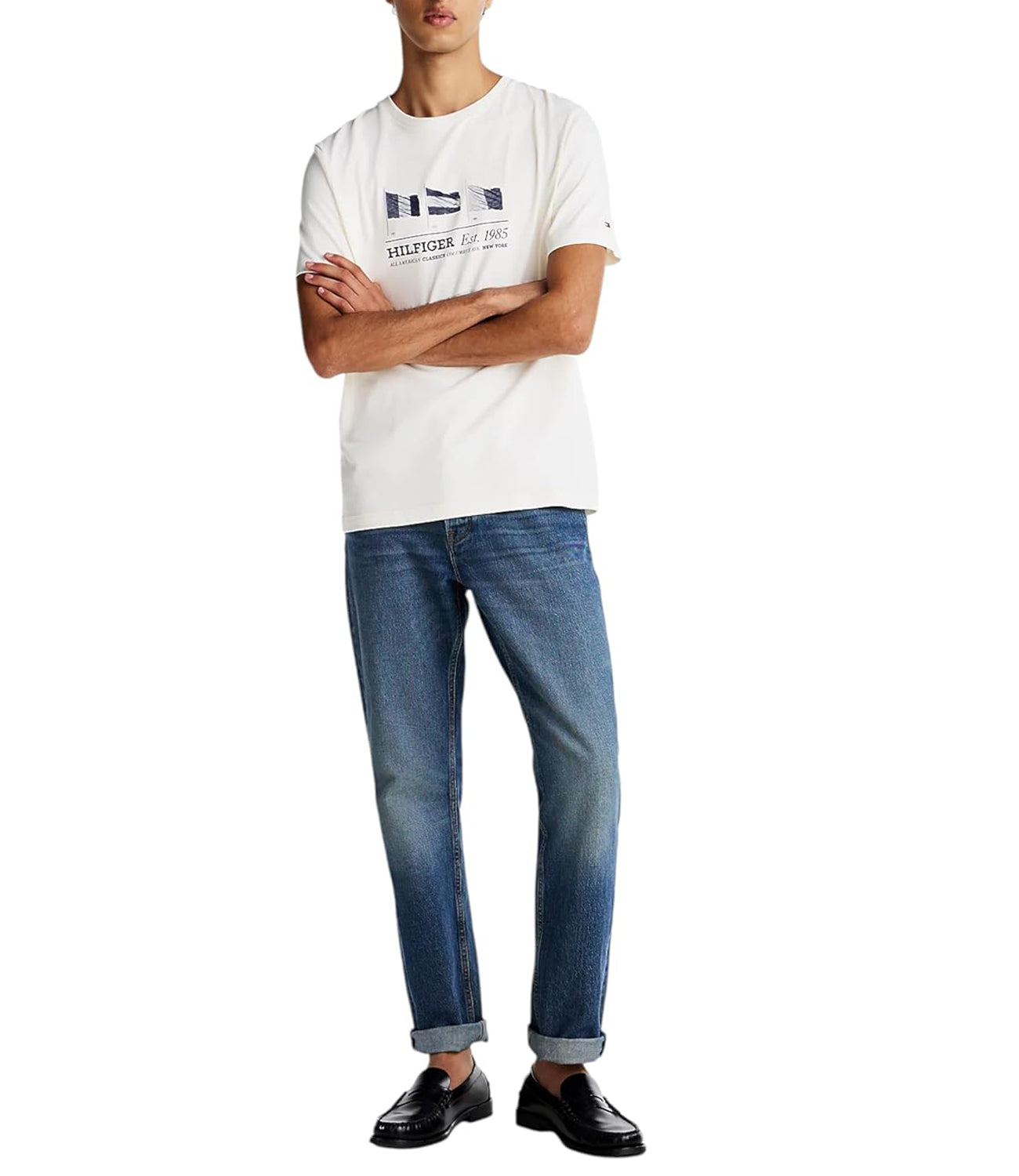 Tommy Hilfiger T-shirt Uomo Mod. MW0MW37439 ZOO WHITE Bianco