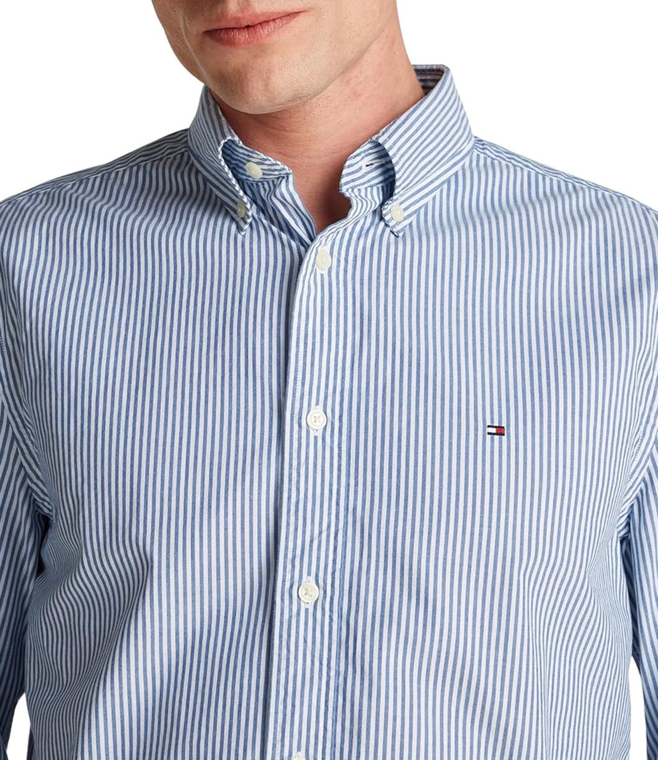 Tommy Hilfiger Camicia Manica Lunga Uomo Mod. MW0MW37549 RIGA 0A5 Celeste Blu