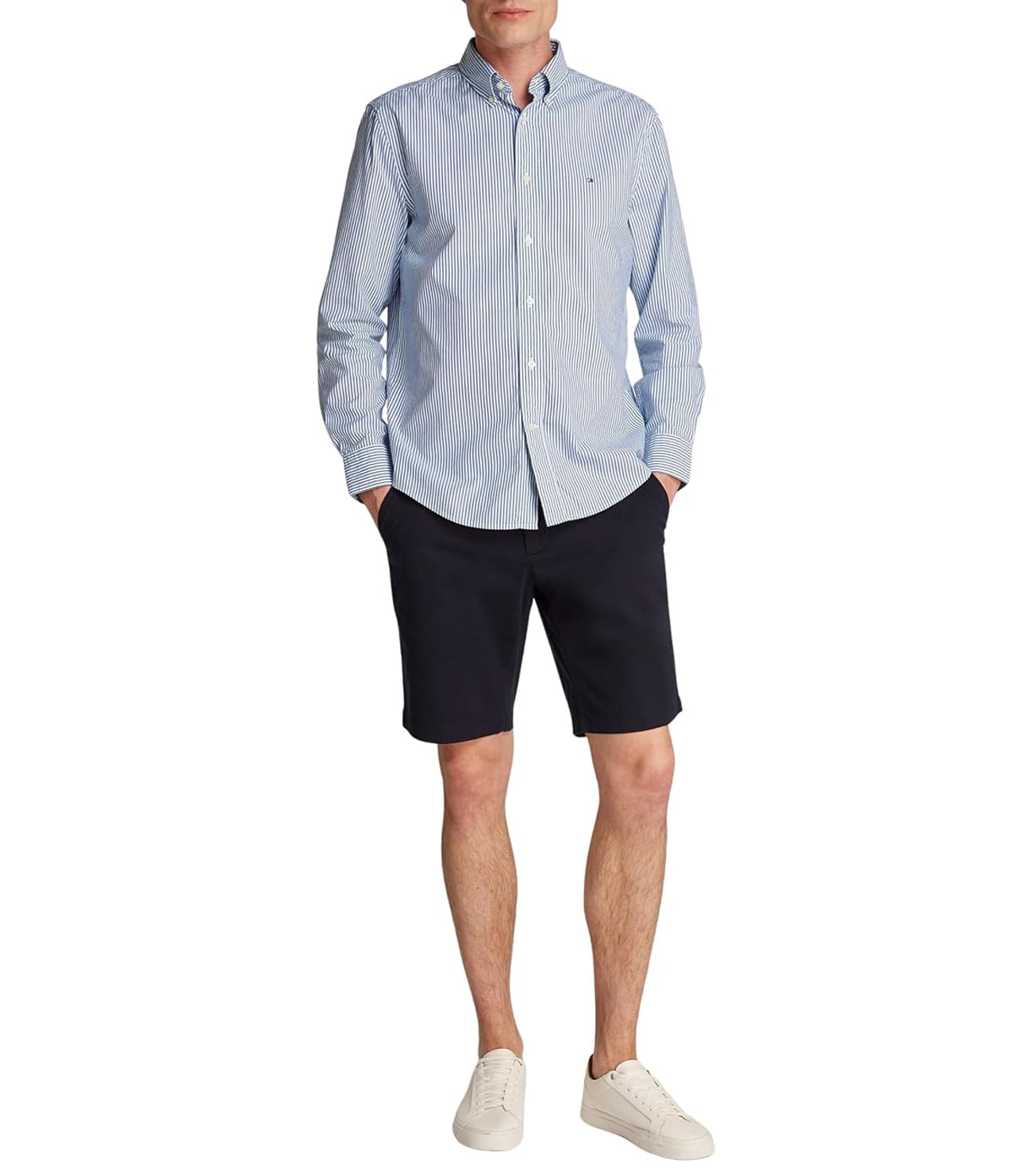 Tommy Hilfiger Camicia Manica Lunga Uomo Mod. MW0MW37549 RIGA 0A5 Celeste Blu