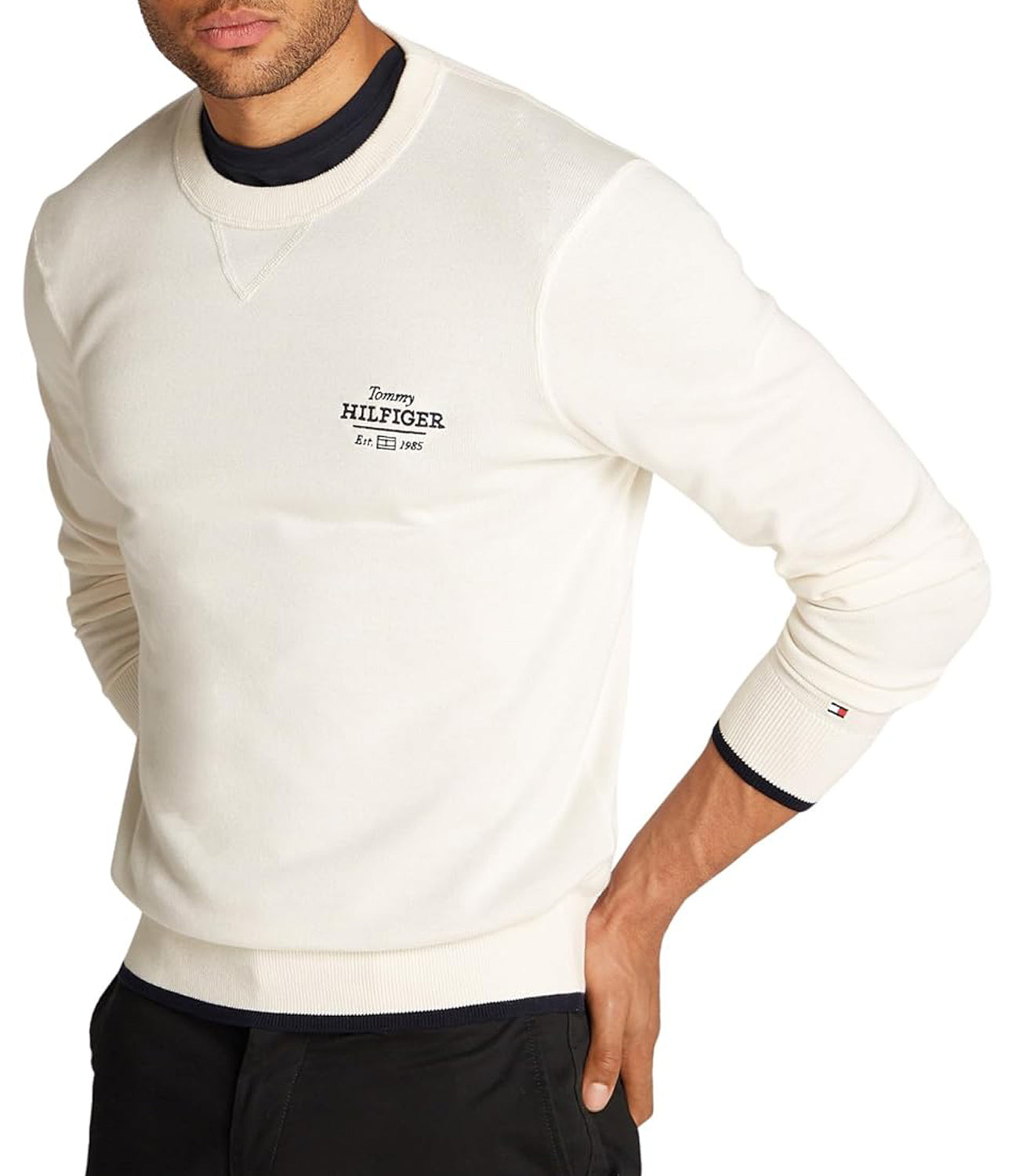 Tommy Hilfiger Felpa G Uomo Mod. MW0MW38336 ZOO WHITE Bianco