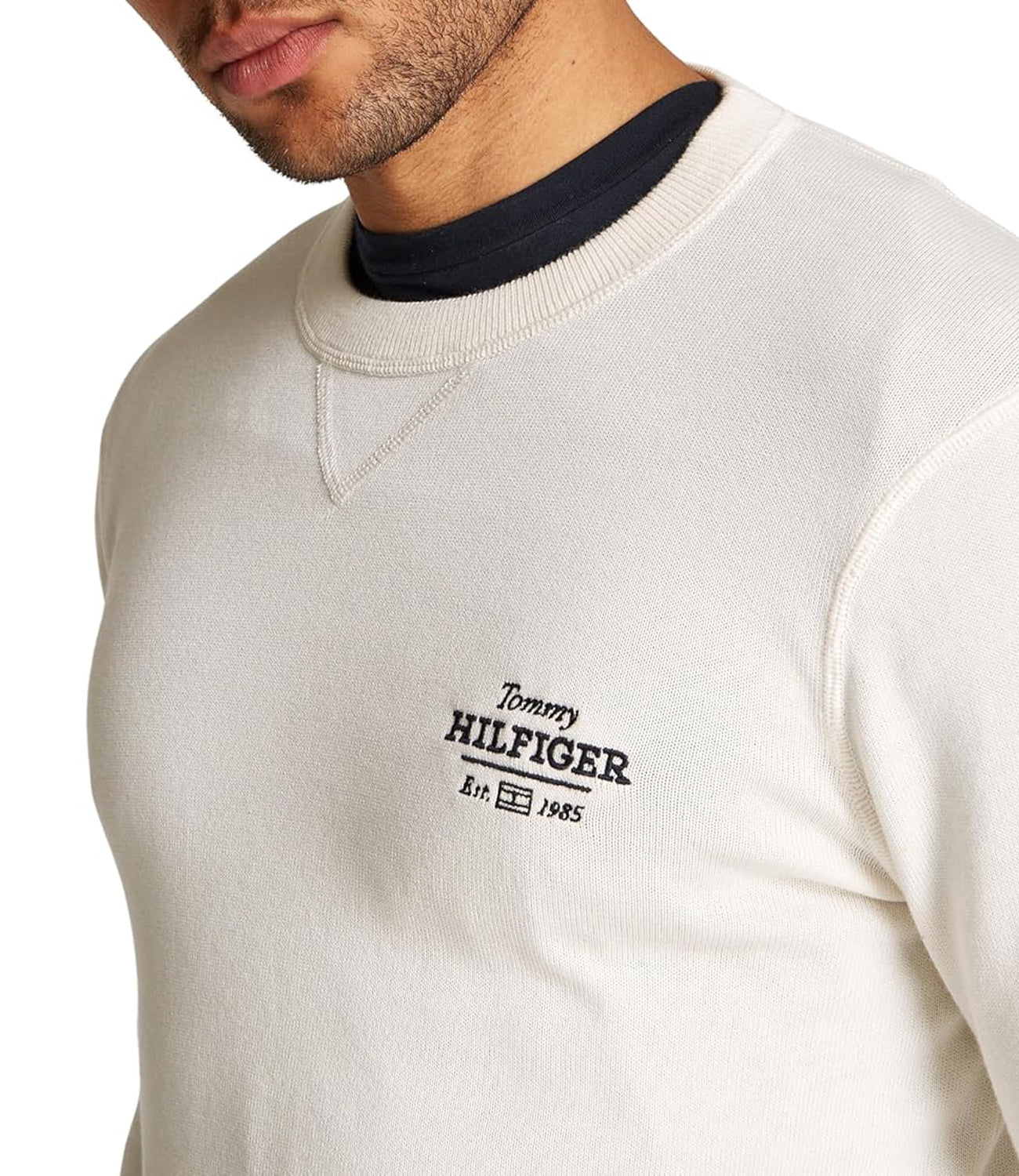 Tommy Hilfiger Felpa G Uomo Mod. MW0MW38336 ZOO WHITE Bianco
