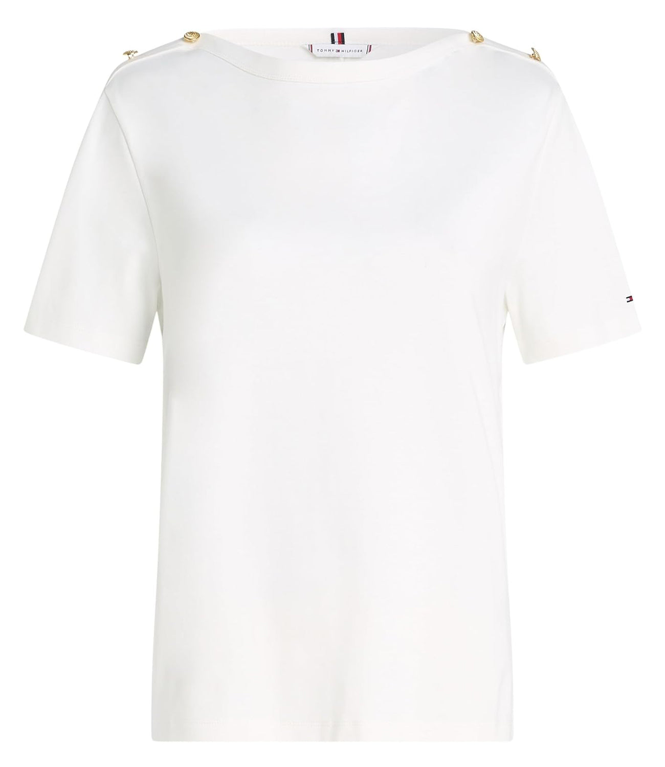 Tommy Hilfiger T-shirt Donna Mod. WW0WW42907 YBL Bianco