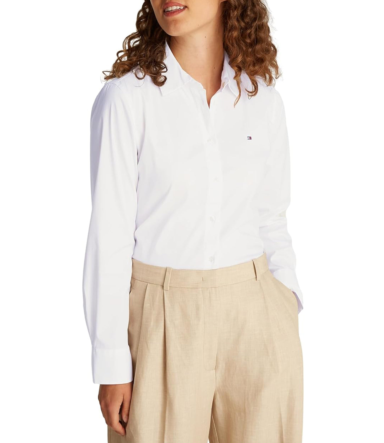 Tommy Hilfiger Camicia m/l Mod. WW0WW44084 YCF WHITE Bianco