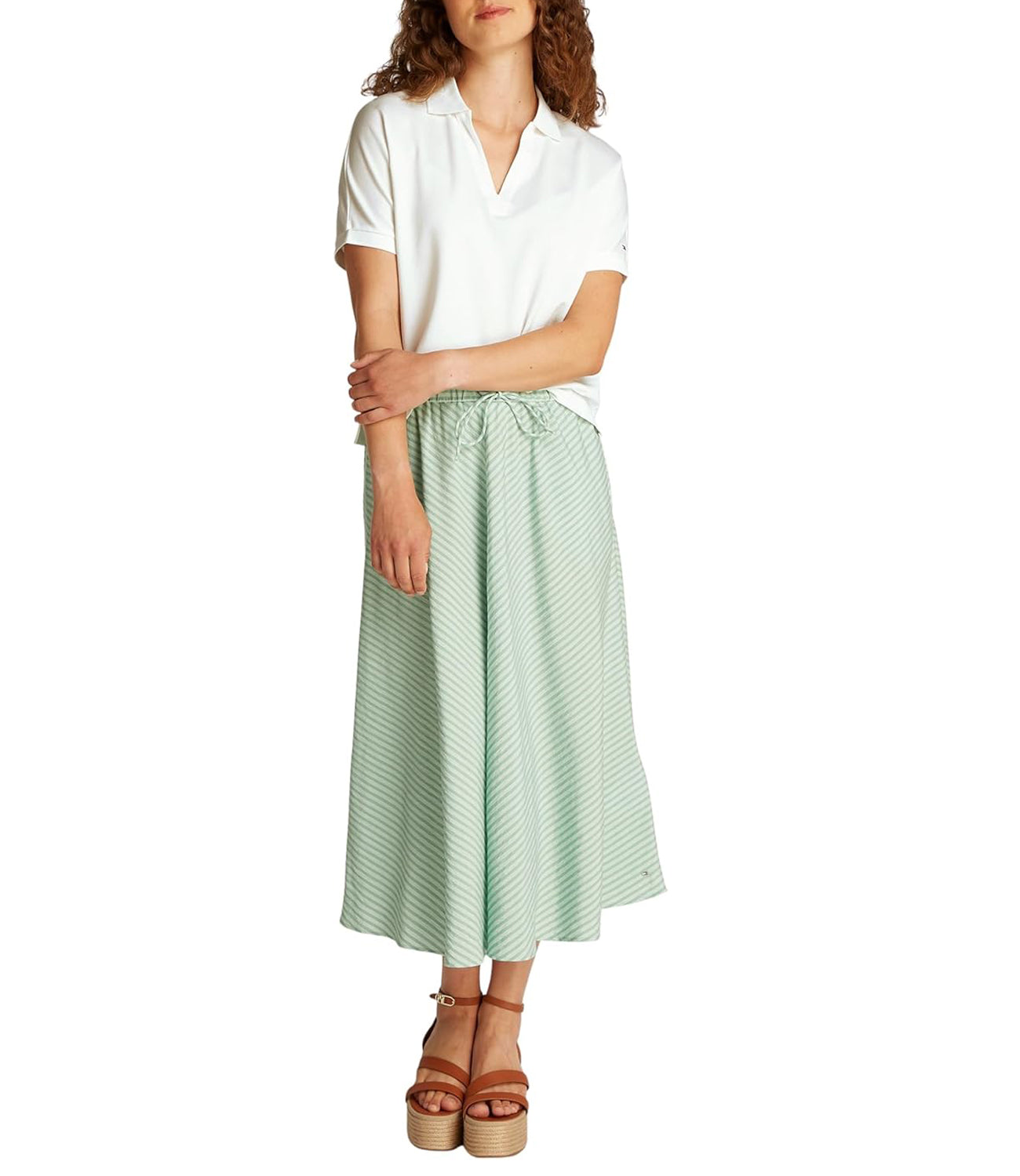 Tommy Hilfiger Polo Manica Corta Donna Mod. WW0WW44512 YBL Bianco