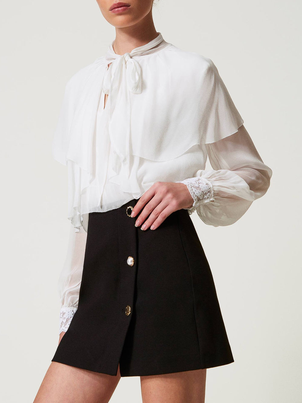 Gonna Mini Twin Set da Donna - Nero