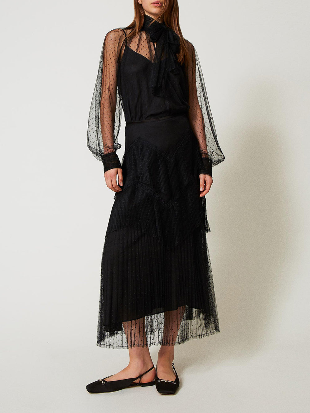 Gonna Longuette Twin Set da Donna - Nero