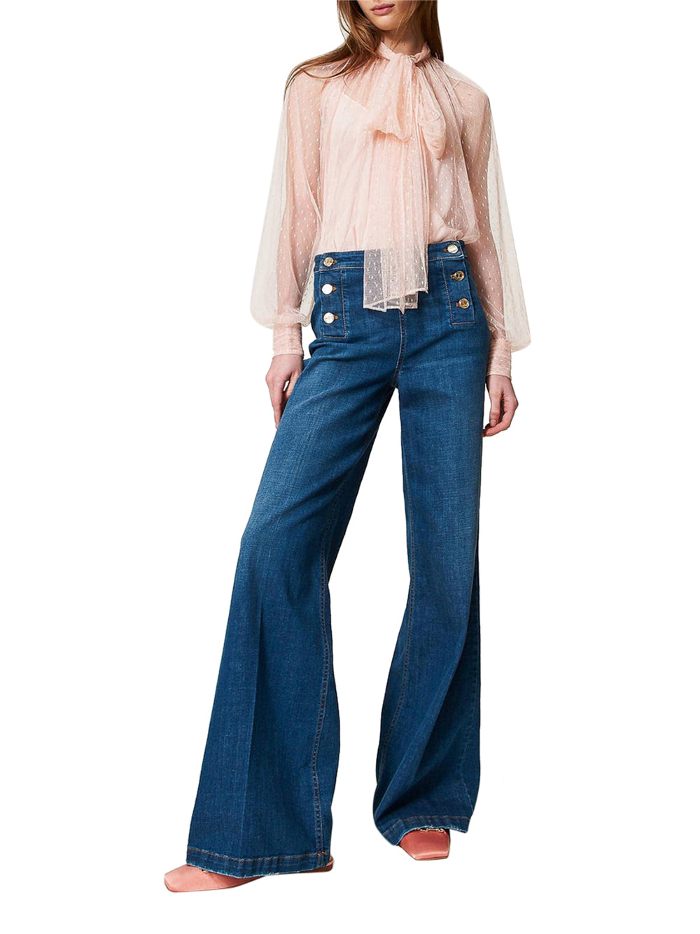 Jeans Wide Twin Set da Donna - Denim