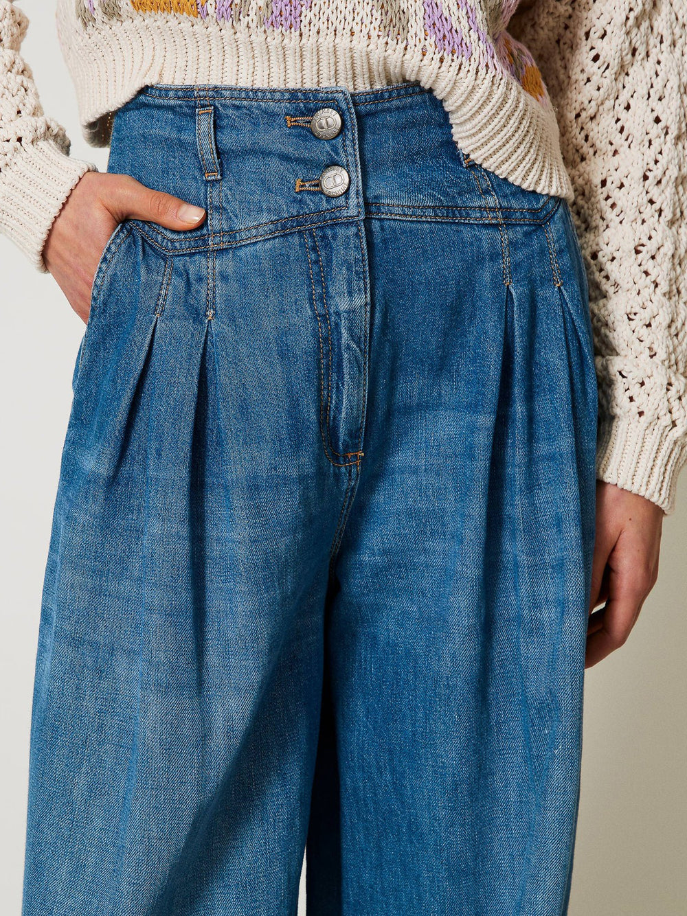 Jeans Wide Twin Set da Donna - Denim