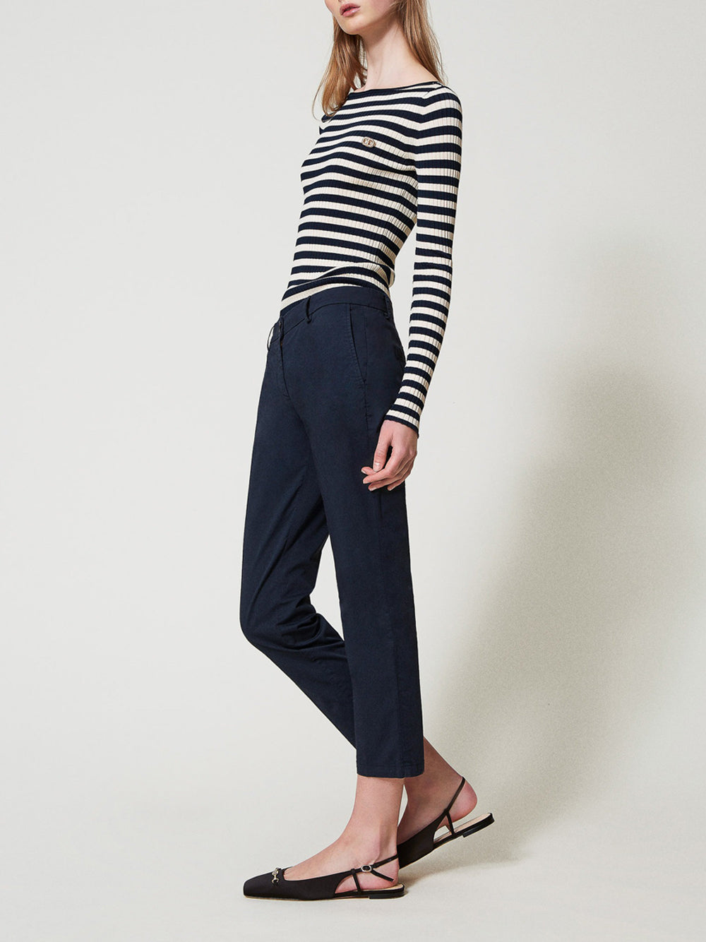Pantalone Chino Twin Set da Donna - Blu