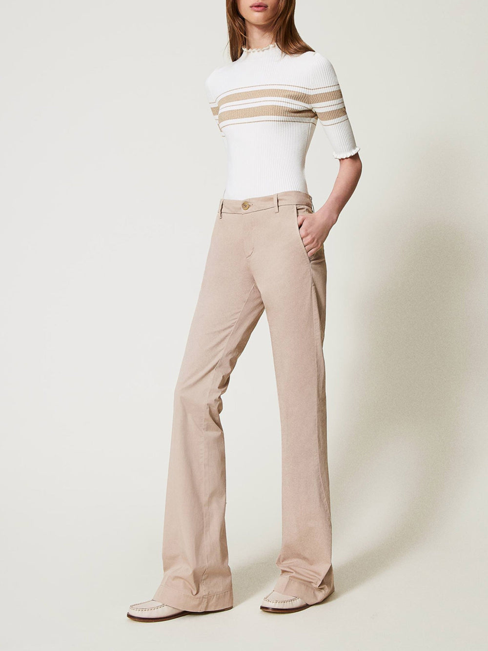 Pantalone Zampa Twin Set da Donna - Beige