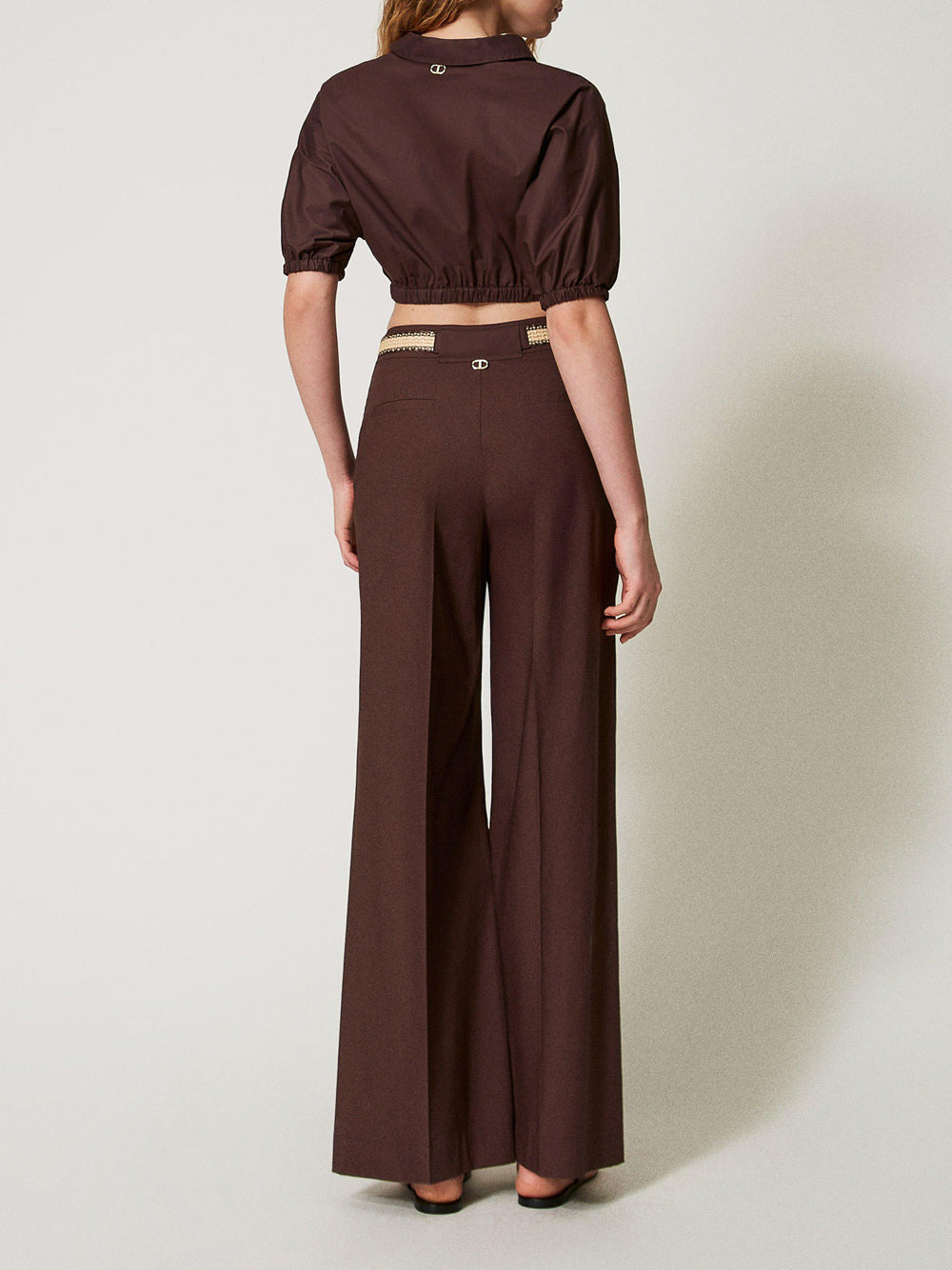 Pantalone Palazzo Twin Set da Donna - Marrone