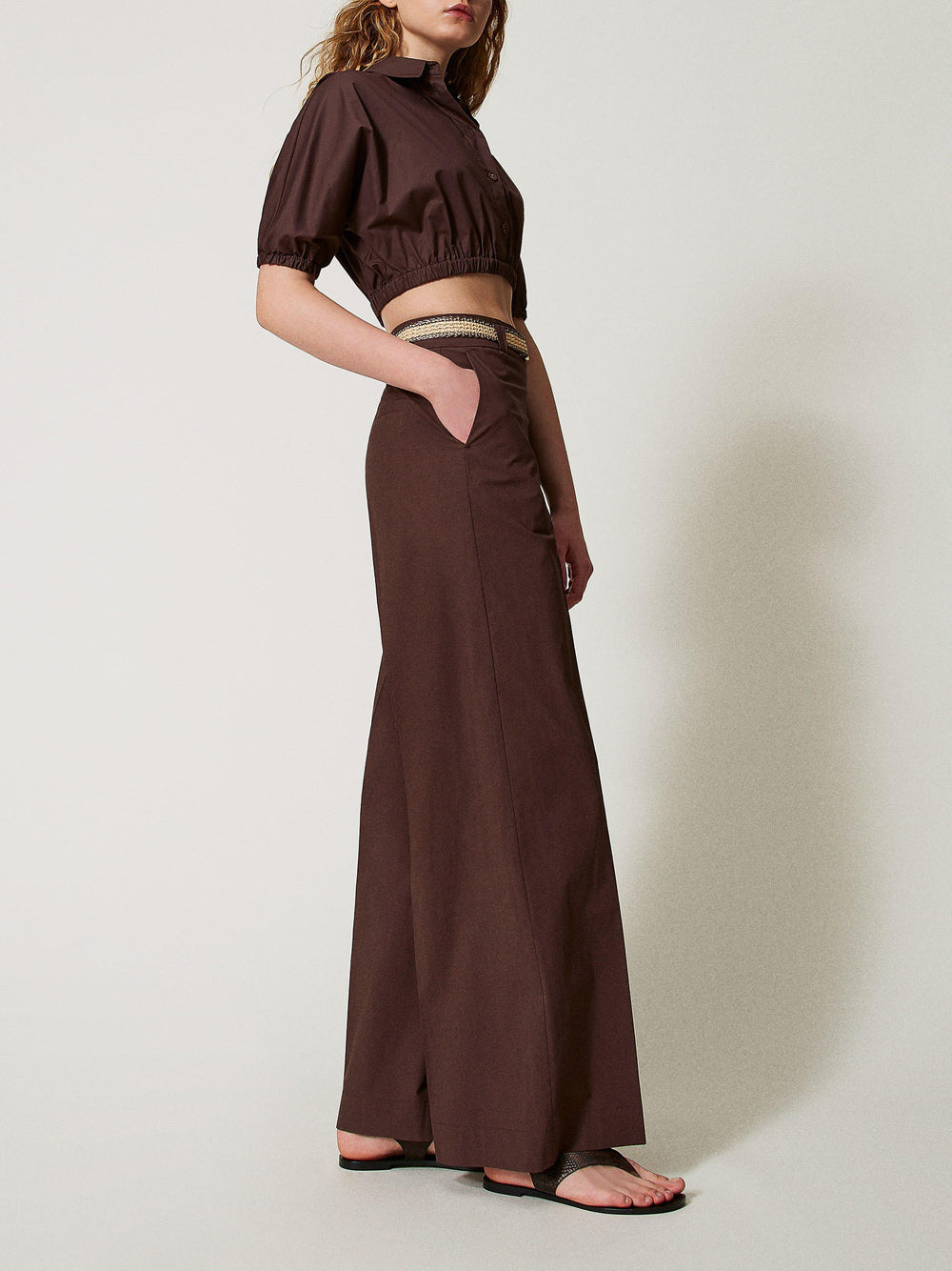 Pantalone Palazzo Twin Set da Donna - Marrone