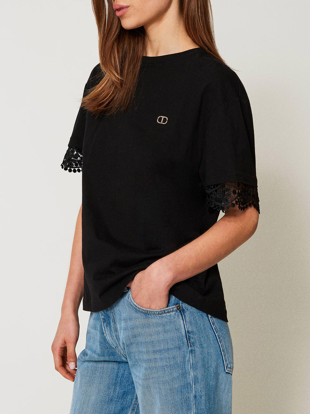 T-shirt Twin Set da Donna - Nero
