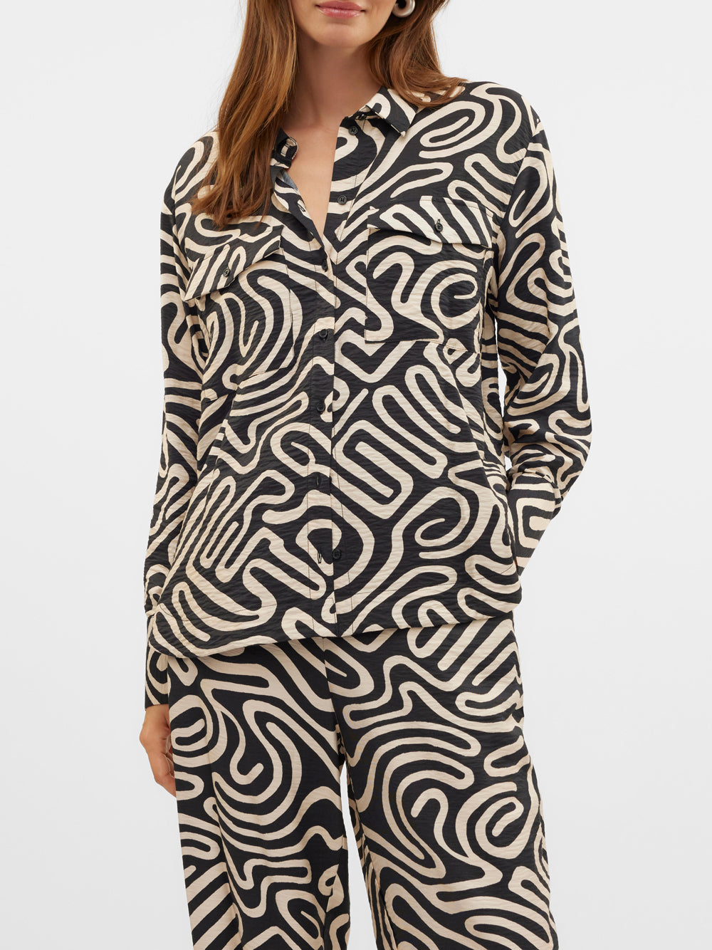 Camicia Fantasia Vero Moda da Donna - Nero