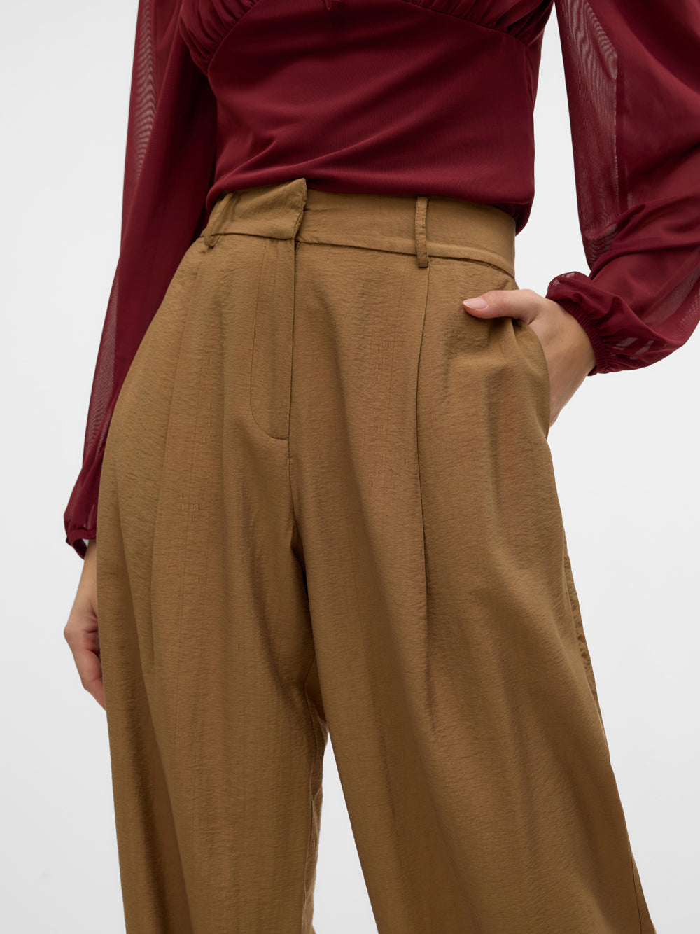 Pantalone Palazzo Vero Moda da Donna - Marrone