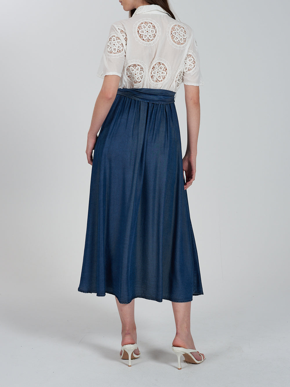 Vestito Longuette Yes Zee da Donna - Bianco