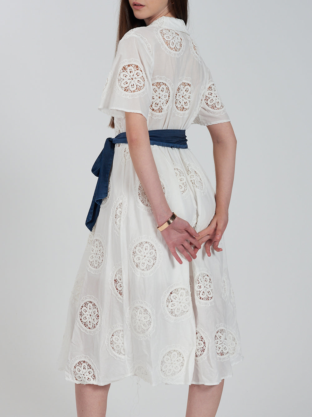 Vestito Midi Yes Zee da Donna - Bianco