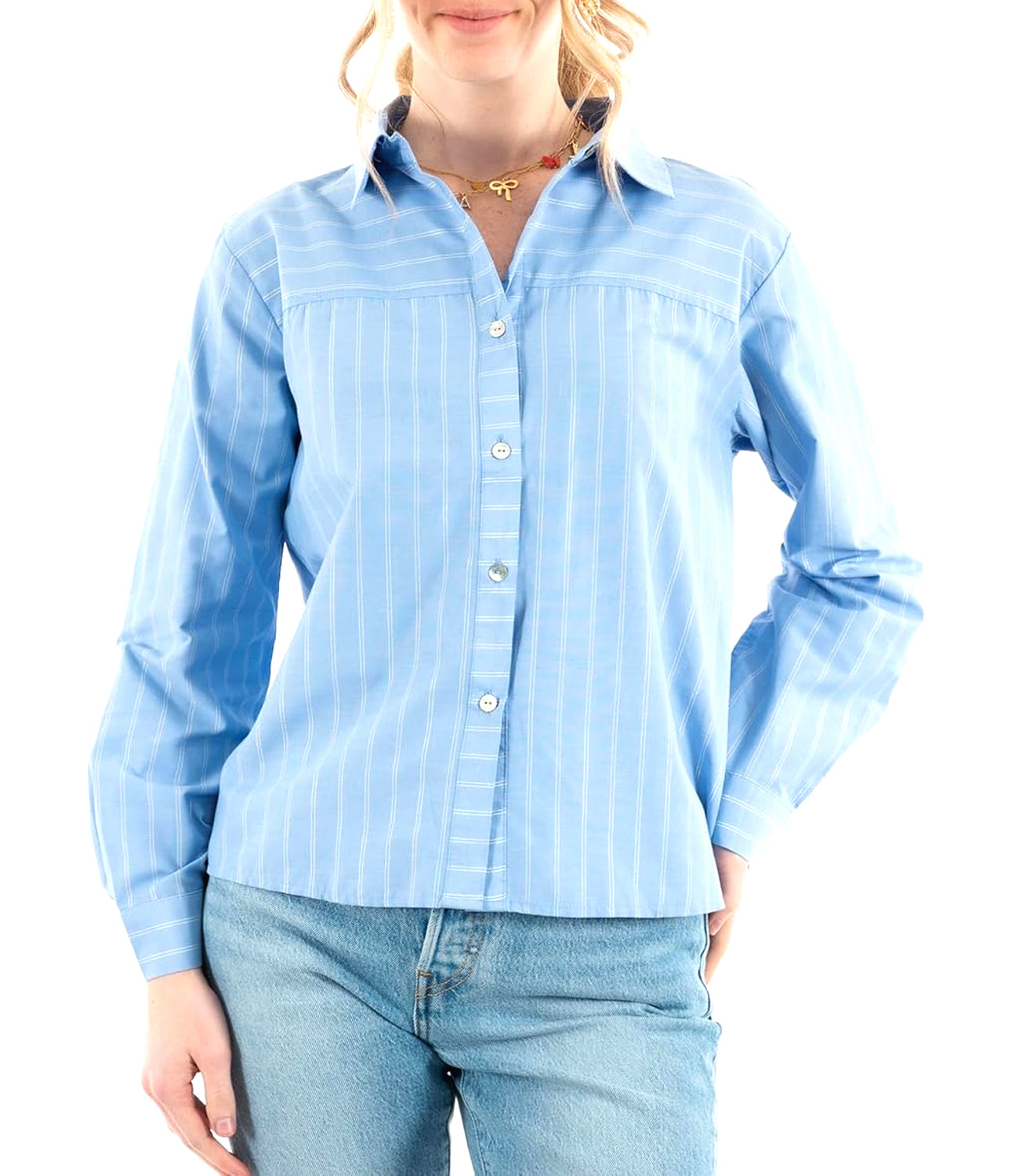Yes Zee Camicia Camicia Donna M/L Donna Mod. C404 YT00 2700 Var.Azzurro