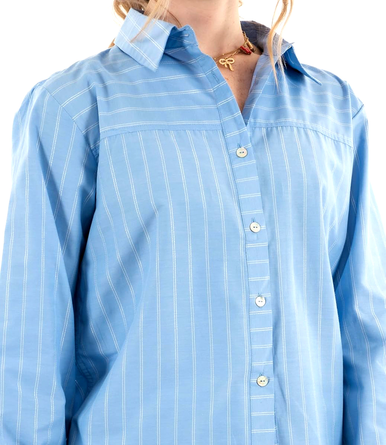 Yes Zee Camicia Camicia Donna M/L Donna Mod. C404 YT00 2700 Var.Azzurro