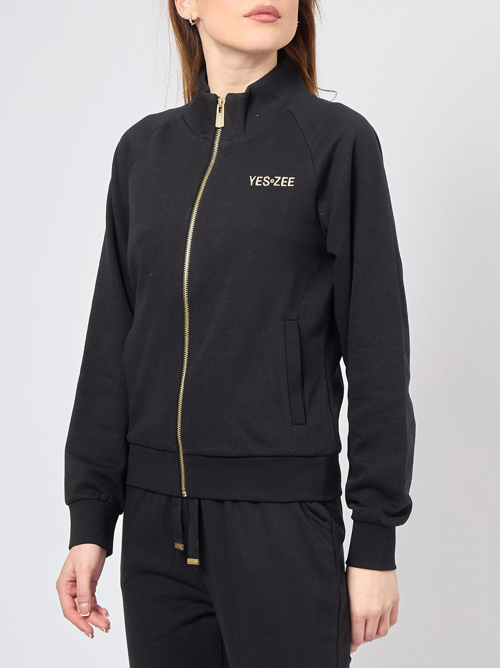 Felpa Zip Yes Zee da Donna - Nero