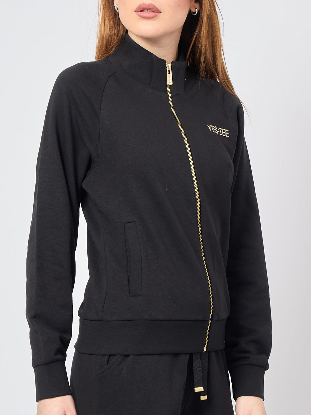 Felpa Zip Yes Zee da Donna - Nero