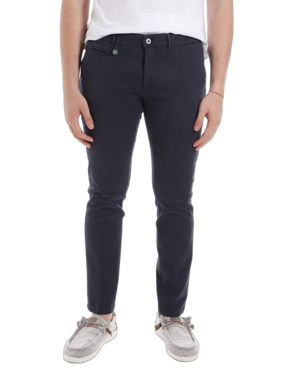 Yes Zee Pantalone Pantalone Uomo Chinos, Tapered Uomo Mod. P630 FE00 0710 navy Blu