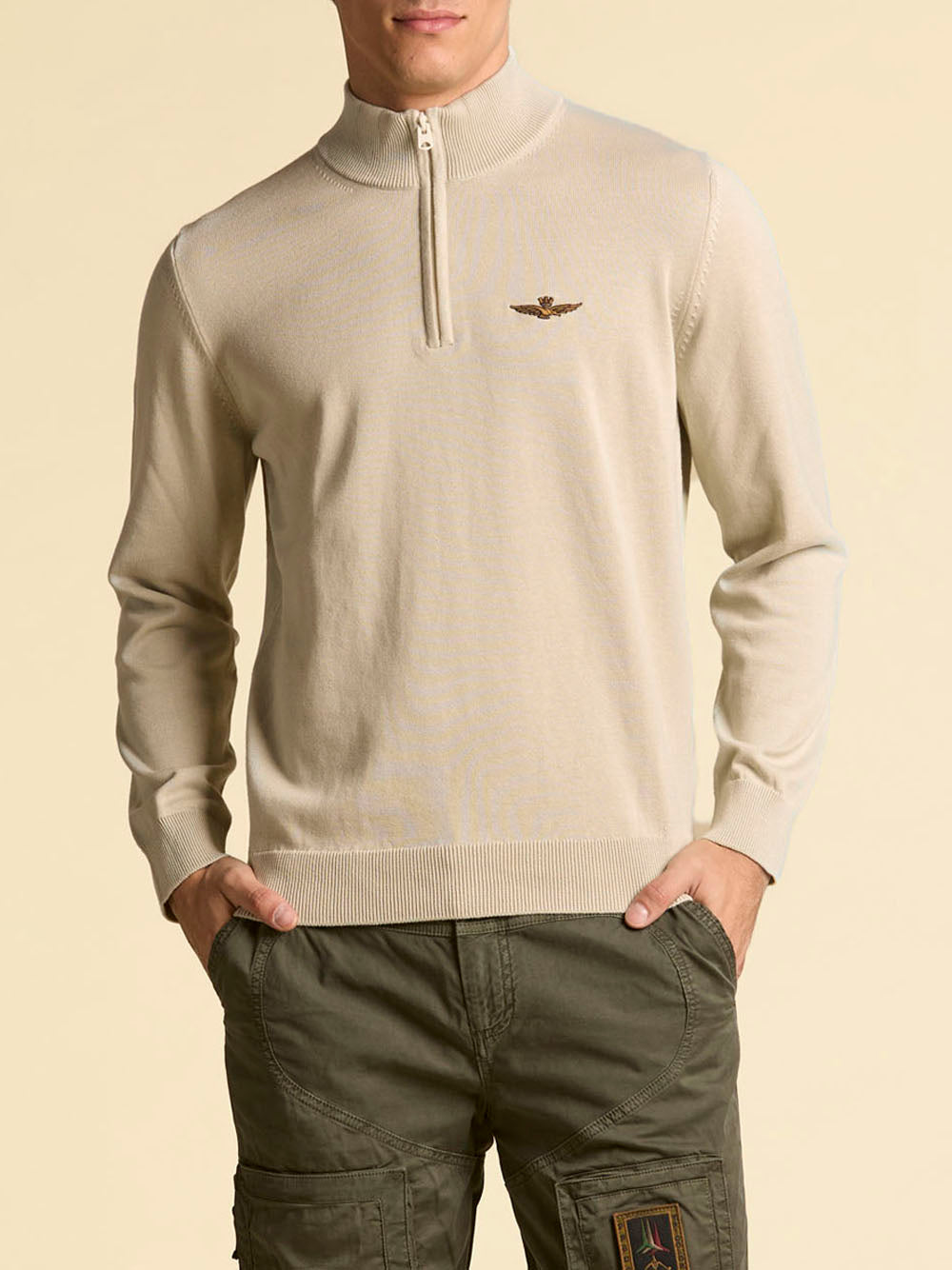 Actitude Pullover Aeronautica Militare da Uomo - Beige