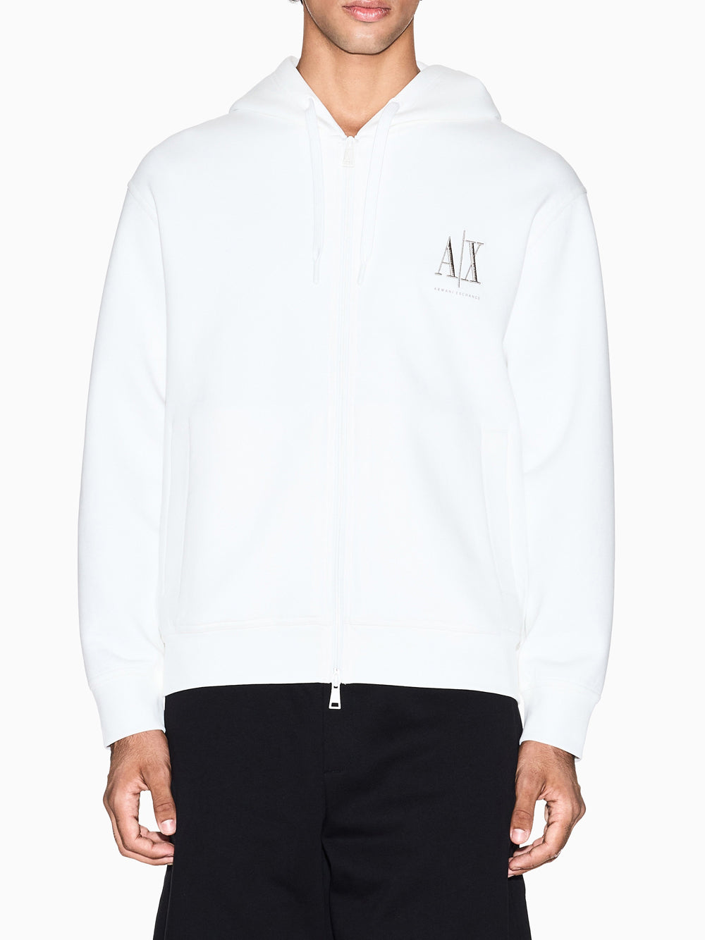 Felpa Zip Armani Exchange da Uomo - Bianco